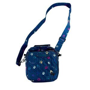 Lug Skeeter Paw Print Quilted Nylon Canvas Bag Travel RFID Protection NWOT